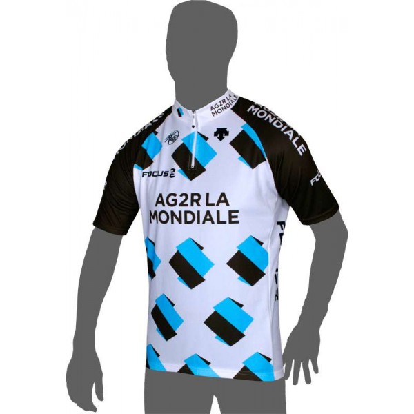 AG2R LA MONDIALE 2014 Kurzarmtrikot(kurzer Reißverschluss) Radsport-Profi-Team
