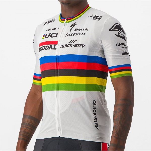 Soudal Quick-Step Straßenrad Weltmeister Regenbogentrikot 2023 Competizione Radtrikot kurzarm-Radsport-Profi-Team